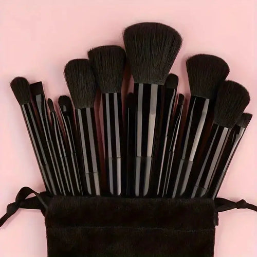 13pcs Premium Synthetic Nylon Bristle Makeup Brush Set - Soft, Gentle,