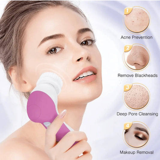 Electric Facial Cleaner 5 IN 1 Face Cleansing Brush Wash Machine Spa