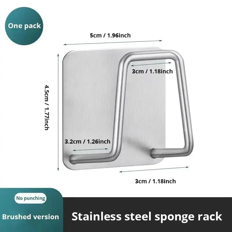 1pc Stainless Steel Sink Sponge Rack For Sponge Steel Wire Ball