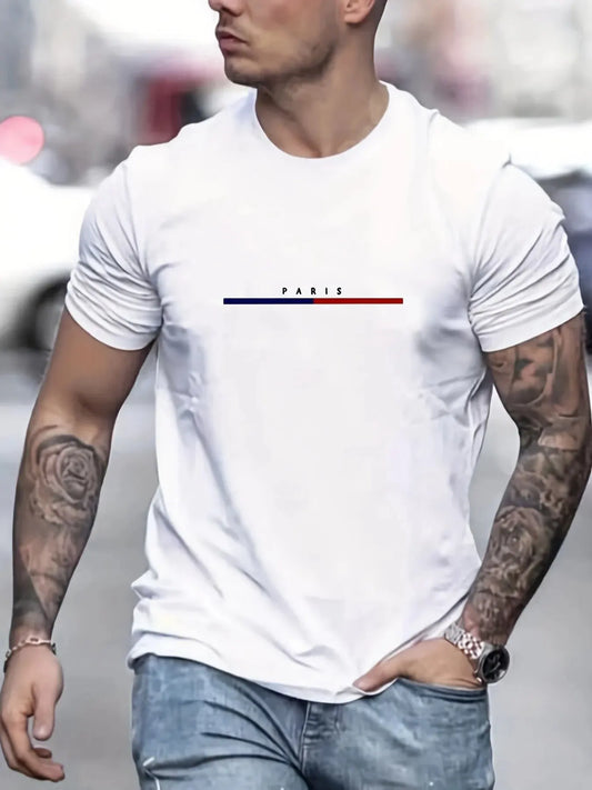 2024 New Digital Print Super Elastic Casual Short-Sleeved Men's Daily