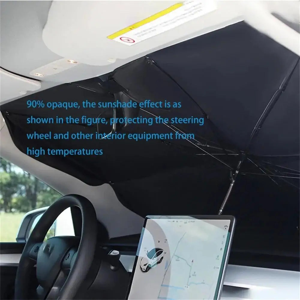 Rubber Sunshade Umbrella For Car Uv Protection Folding High Shading