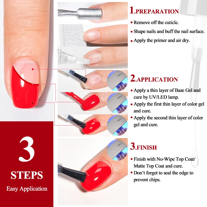 MTSSII 7ml Base Gel Nail polish Bright Color Semi Permanent Soak Off