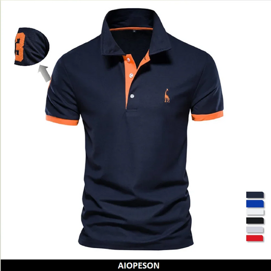 Dropshipping Polo Giraffe Shirt Men Quality Embroidery Summer Short