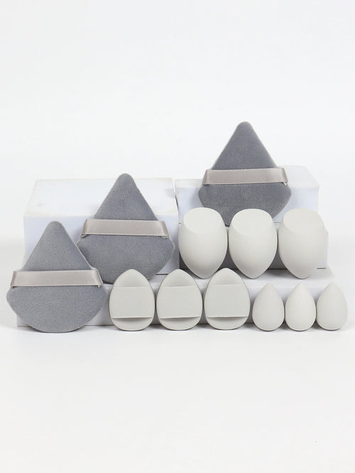 12-Piece All-Purpose Makeup Sponge Set, Made of 3 Loose Powder Puffs,