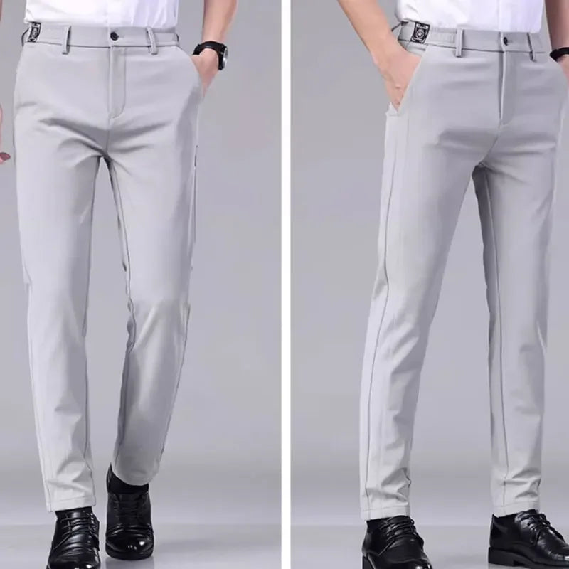 Casual pants men's trousers straight leg loose black suit pants