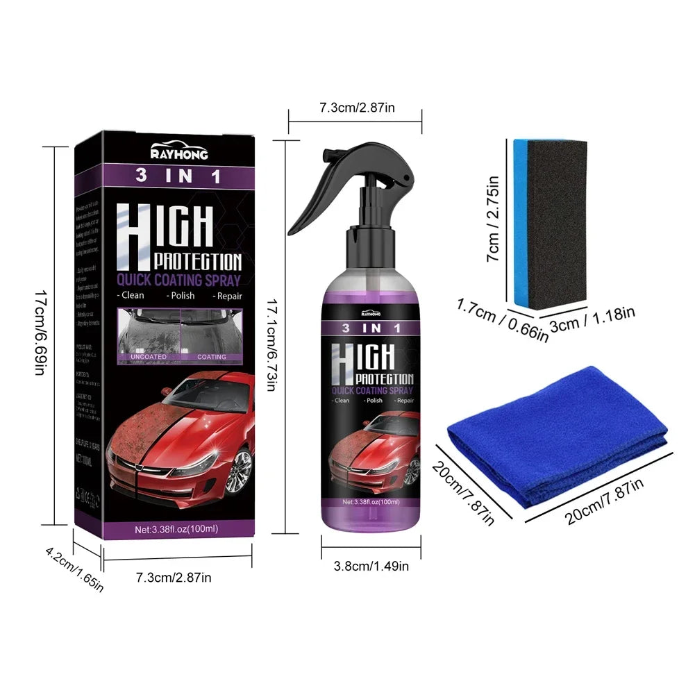 3 in 1 High Protection Quick Ceramic Coating Nano Spray Car Coating