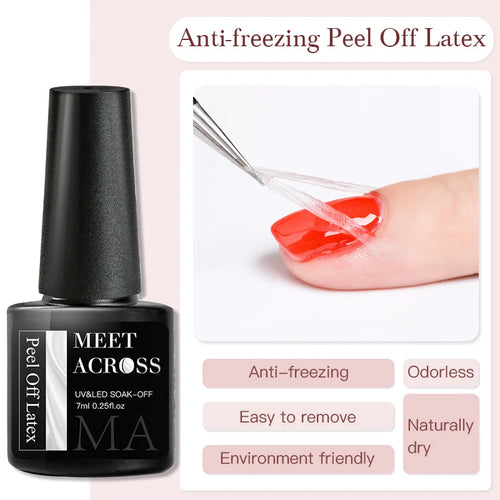 MEET ACROSS 7ml Clear Non Stick Hand Solid Extension Nail Gel Polish