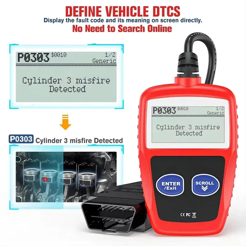 1 PC Car Fault Diagnosis Instrument Obd2 Clear Fault Codes Diagnostic