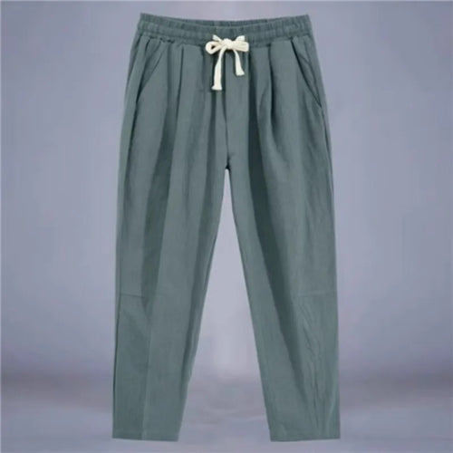 Men's Trousers Cotton Linen Fashion Casual Pants Solid Color