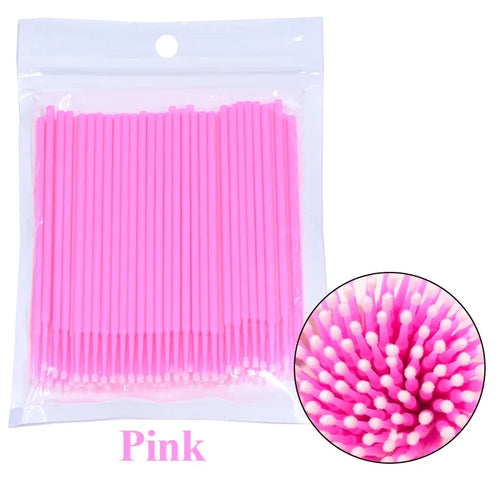 CNKESS 100PCS Eyelash Brushes Cotton Swab Micro Individual Eyelashes