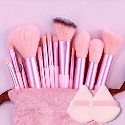 13pcs Premium Synthetic Nylon Bristle Makeup Brush Set - Soft, Gentle,