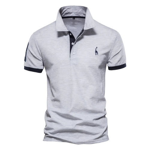 Dropshipping Polo Giraffe Shirt Men Quality Embroidery Summer Short