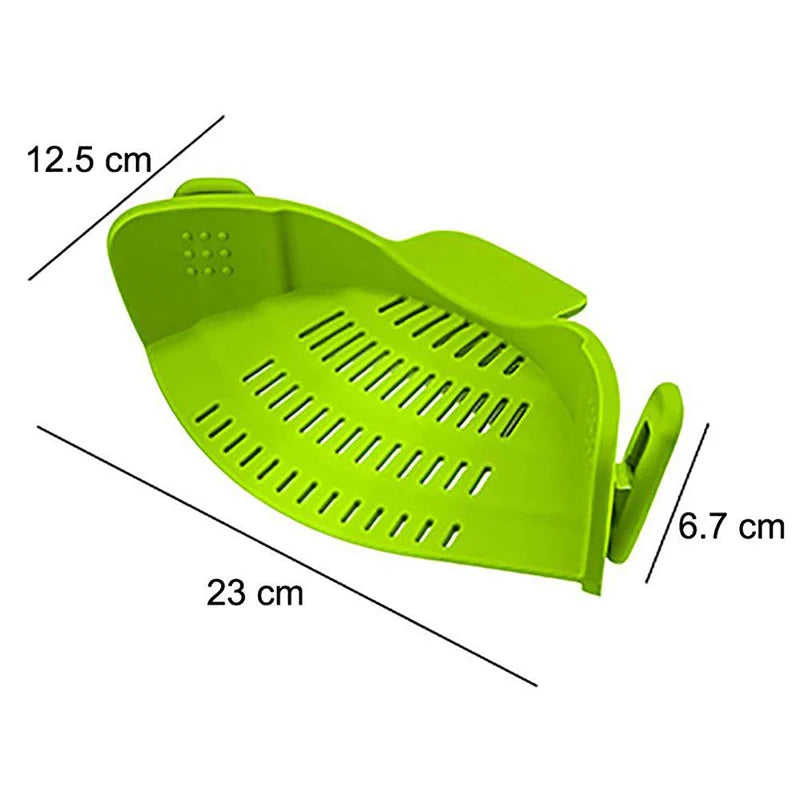 Universal Silicone Clip on Pan Pot Strainer Anti Spill Pasta Pot