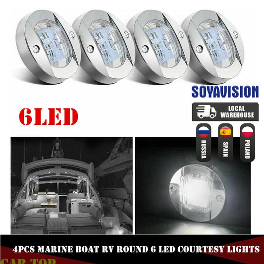 6LED 12V Round Yacht Marine Boat LED Stern Light Cabin Deck Courtesy