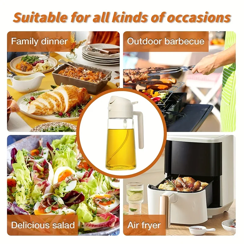 Multi-functional Kitchen Oil Bottle Spray Oil Pouring Two-in-one