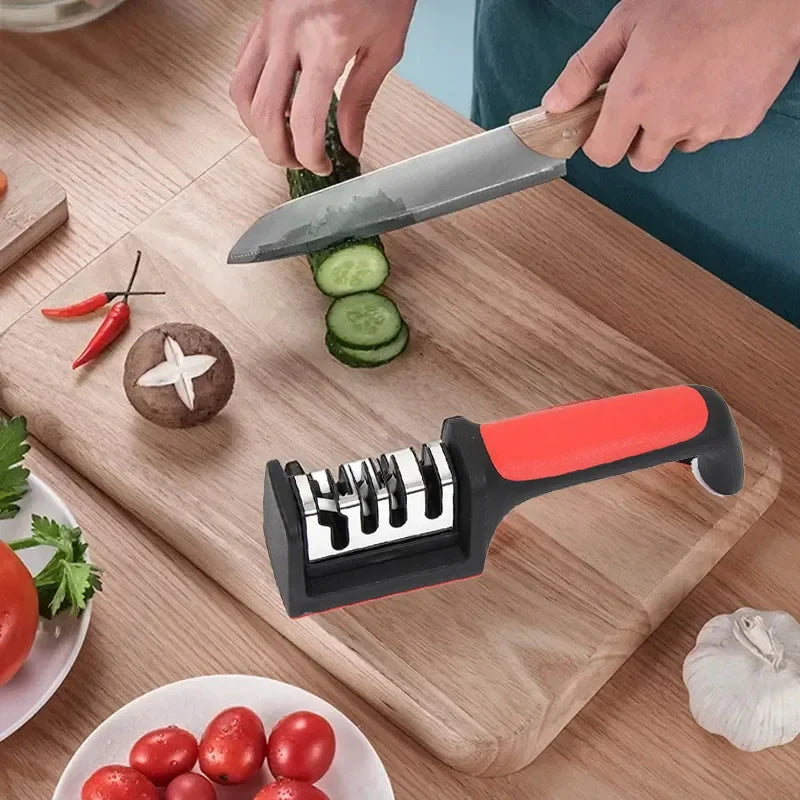 Kitchen 4-Segment Knife Sharpener Household Multi-Functional Hand-Held