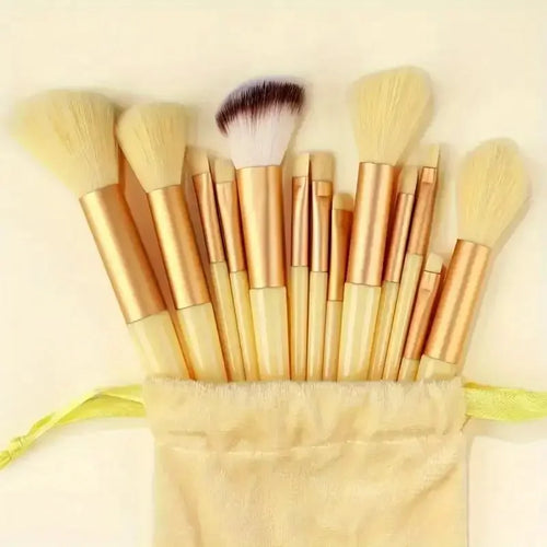 13pcs Premium Synthetic Nylon Bristle Makeup Brush Set - Soft, Gentle,