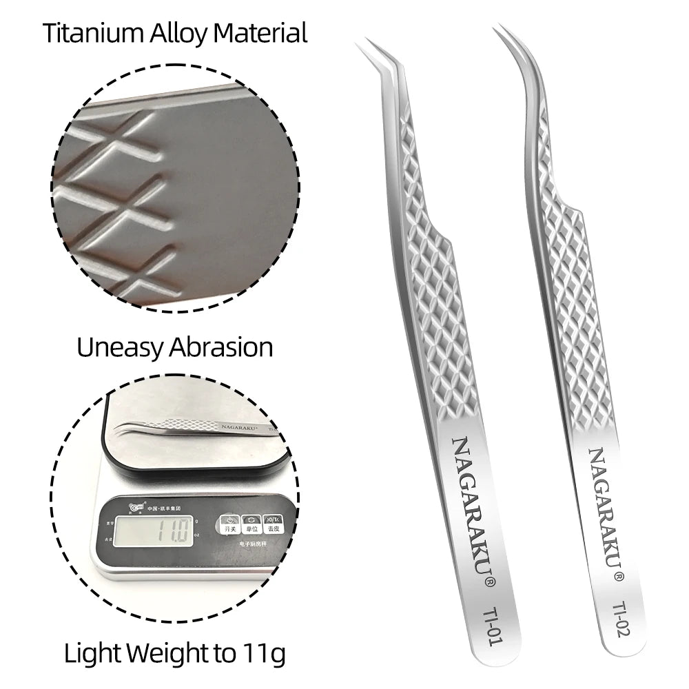 NAGARAKU Eyelash Extension Tweezers Makeup Stainless Steel Eyelash 3D