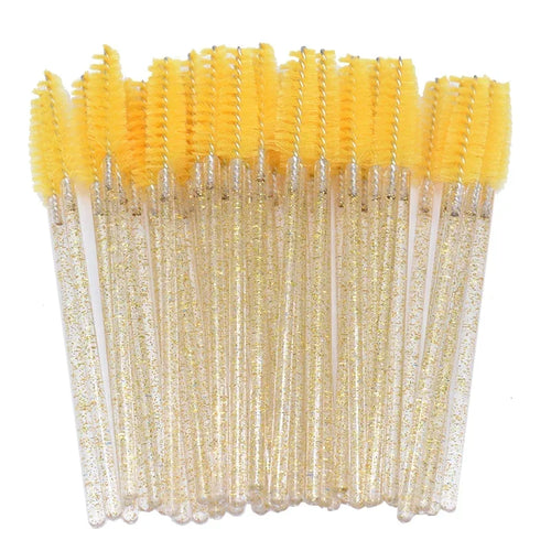 50pcs Disposable Eyelash Brushes Crystal Eye lash Mascara Wands