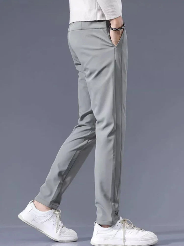 Casual pants men's trousers straight leg loose black suit pants