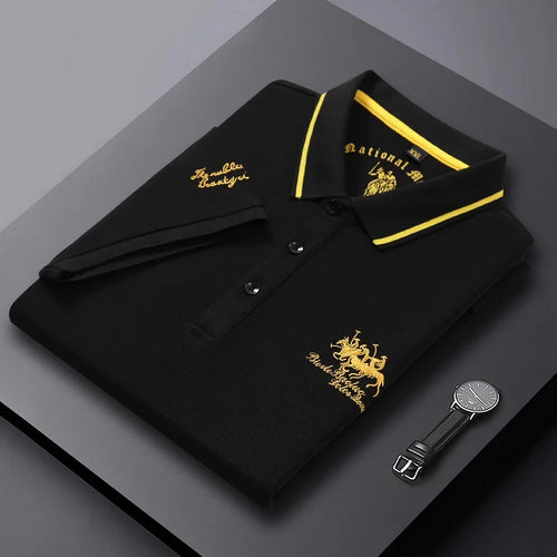 Summer Mens Embroidered Polo Shirts Short Sleeve Shirt Luxury Top