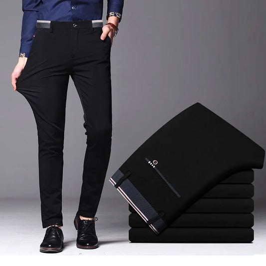 Men's Summer Fashion Business Casual Long Pants Suit Pants Male