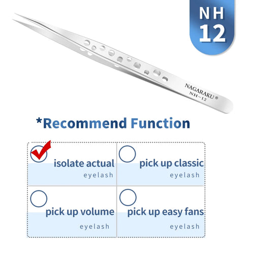 NAGARAKU Eyelash Extension Tweezers Makeup Tools Stainless Steel