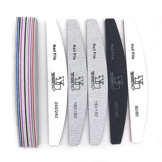 5Pcs/Lot Nail File Mix Color Limas 80/100/150/180/240 Grit