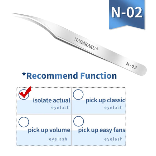 NAGARAKU Eyelash Extension Tweezers Makeup Tools Stainless Steel