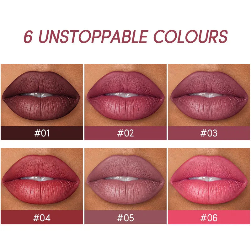 2 In 1 Matte Lipstick&lip Liner Set 12 Colors Lip Pencil High