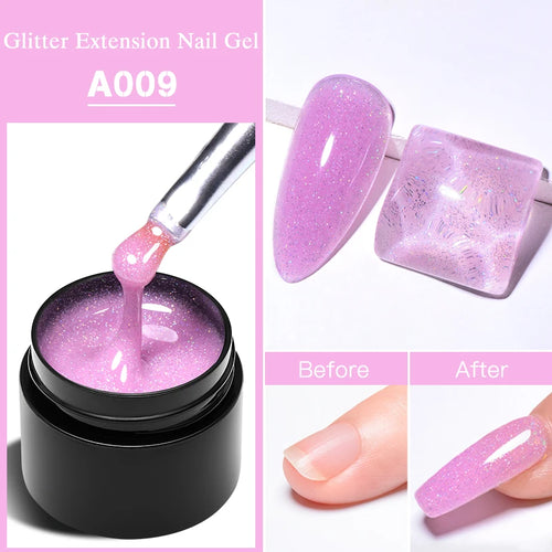 MEET ACROSS 7ml Clear Non Stick Hand Solid Extension Nail Gel Polish