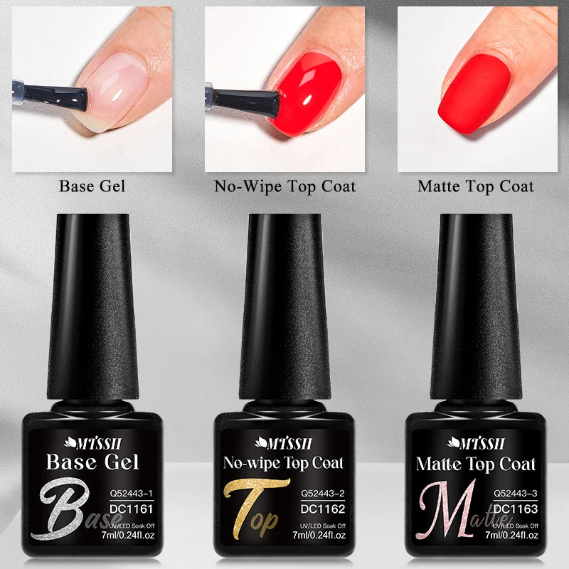 MTSSII 7ml Base Gel Nail polish Bright Color Semi Permanent Soak Off