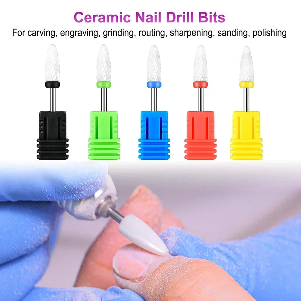 Nail Drill Bits for Acrylic Gel Nails Tungsten Carbide Nail Bits for