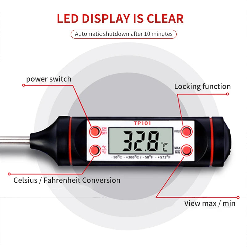 Kitchen Food Baking Digital Thermometer Electronic Probe Type Digital