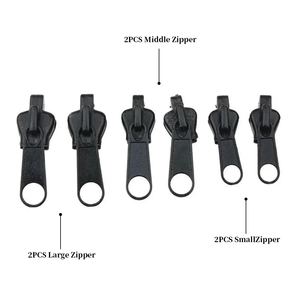 3 Sizes Universal Instant Fix Zipper Repair Kit Replacement Zip Slider