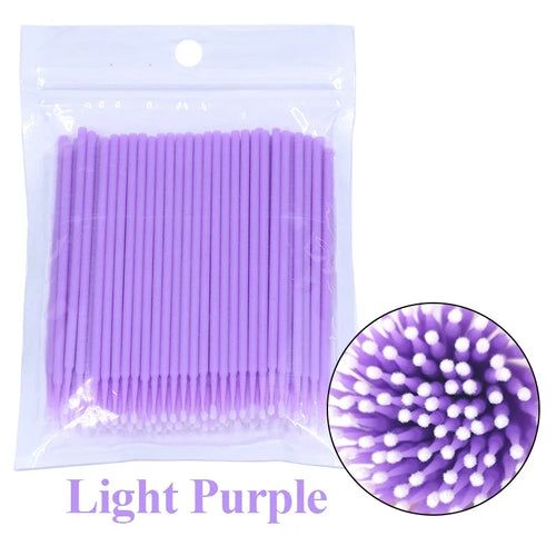 CNKESS 100PCS Eyelash Brushes Cotton Swab Micro Individual Eyelashes