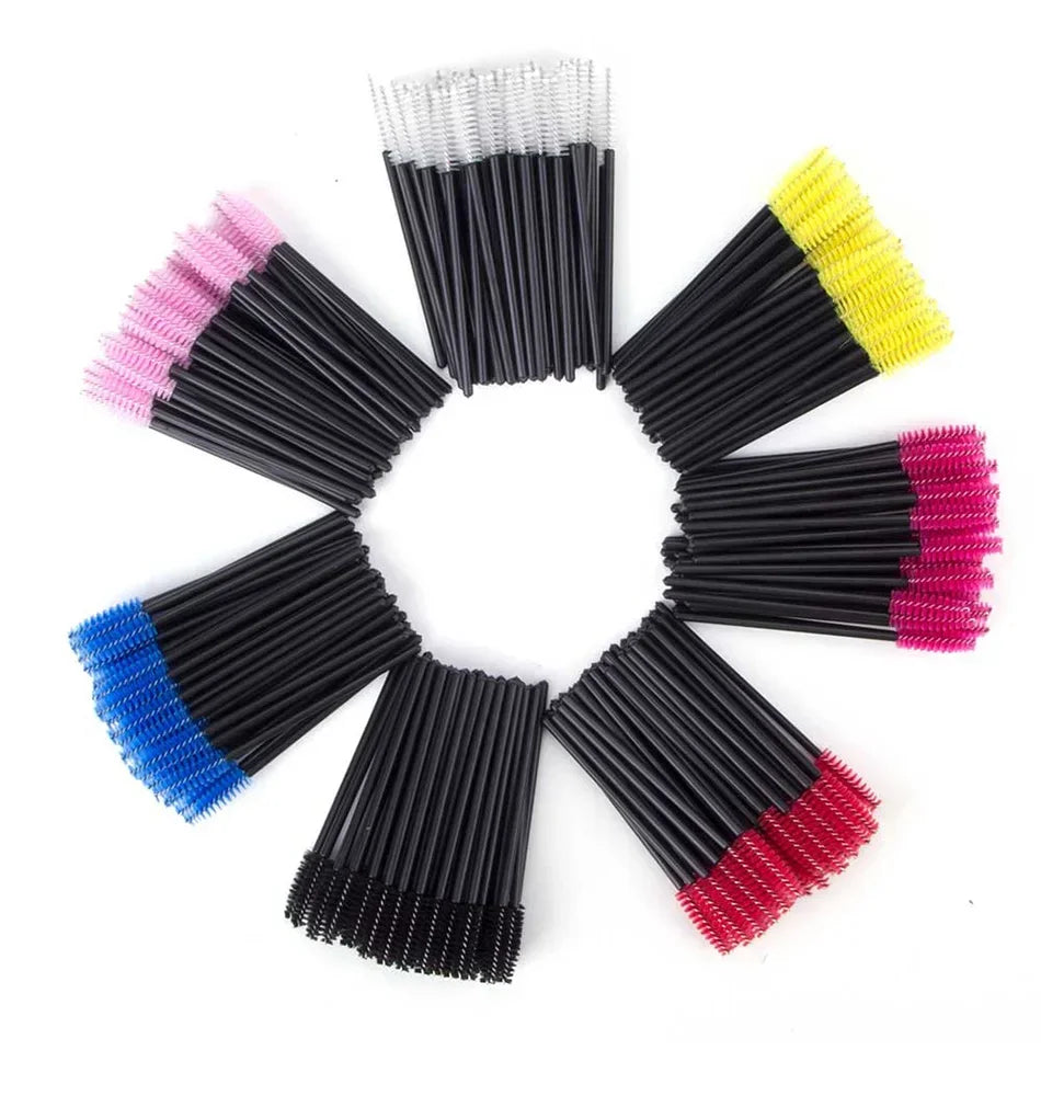 50/100Pcs Makeup Brushes Disposable Eyebrow Brush Mascara Wand