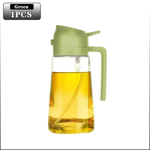 2in1 470ml Glass Spray Oil Sprayer Bottle Spray Oil Dispenser Oil Jar