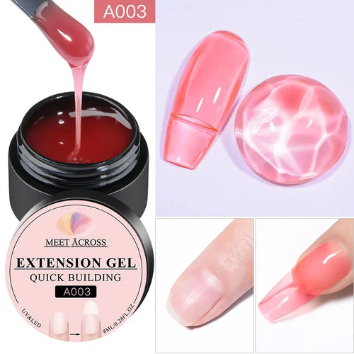 MEET ACROSS 7ml Clear Non Stick Hand Solid Extension Nail Gel Polish