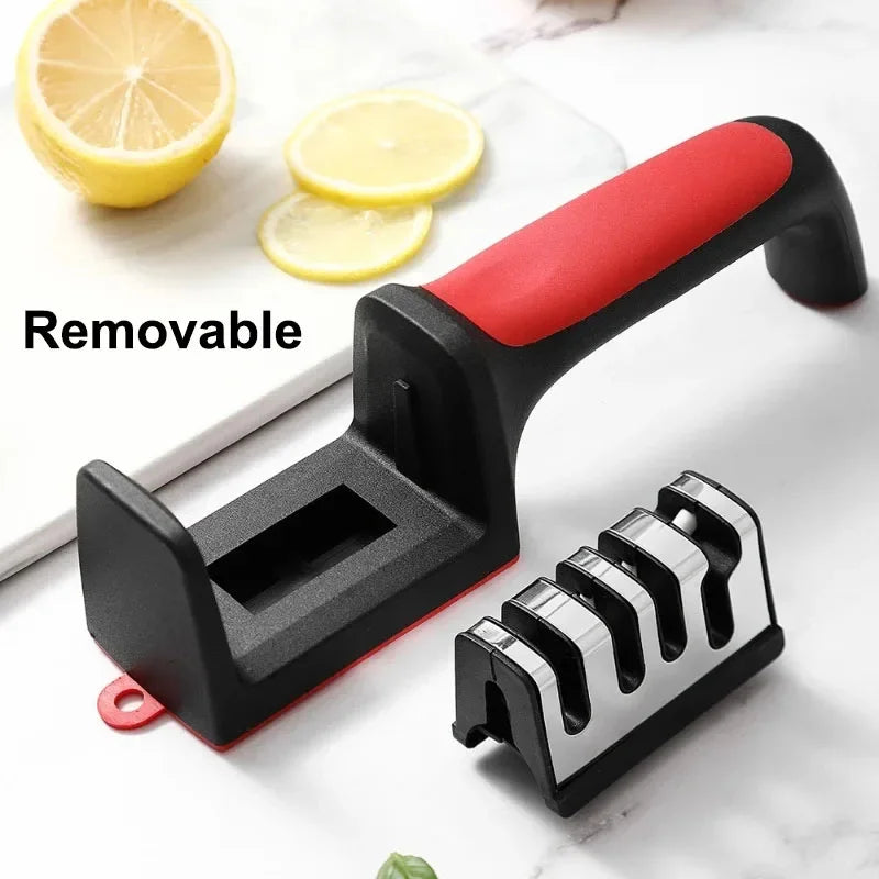 Kitchen 4-Segment Knife Sharpener Household Multi-Functional Hand-Held