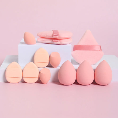 12-Piece All-Purpose Makeup Sponge Set, Made of 3 Loose Powder Puffs,