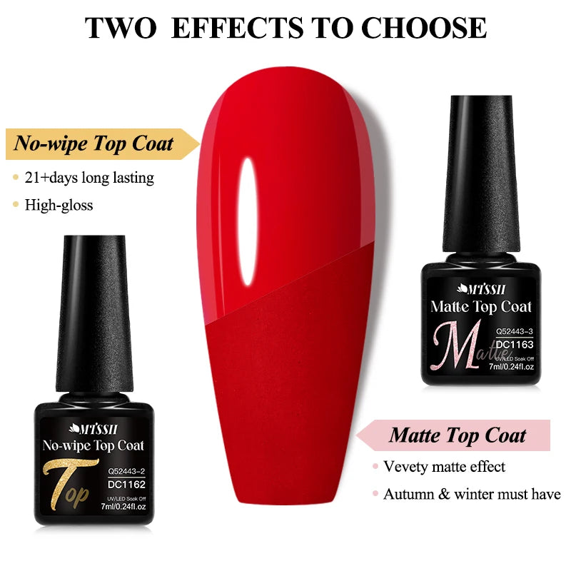 MTSSII 7ml Base Gel Nail polish Bright Color Semi Permanent Soak Off