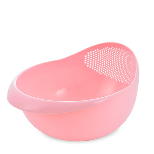 1PC Rice Sieve Plastic Colander Kitchen Drain Basket Rice Bowl Fruit