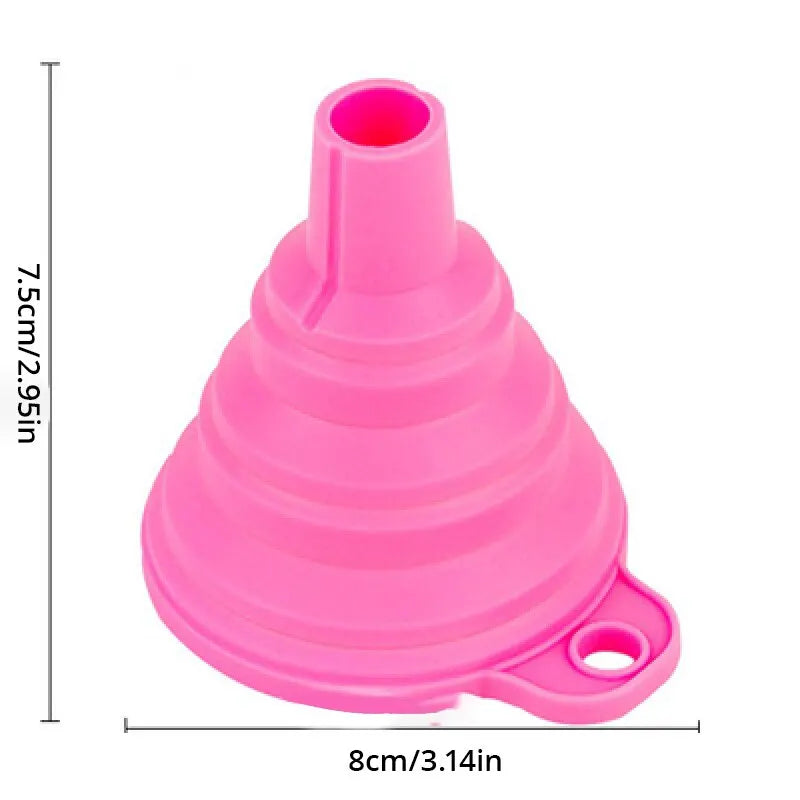 1pc Red Silicone Funnel Mini Multifunctional Convenient Kitchen