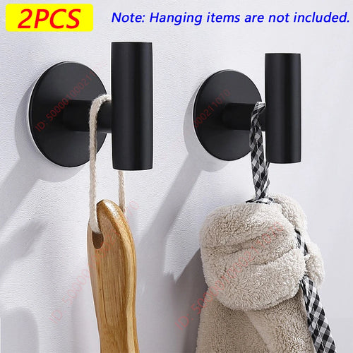 1/2PCS Adhesive Wall Hook Stainless Steel Robe Sticker Hooks Towel