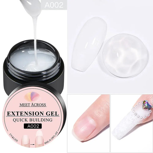 MEET ACROSS 7ml Clear Non Stick Hand Solid Extension Nail Gel Polish