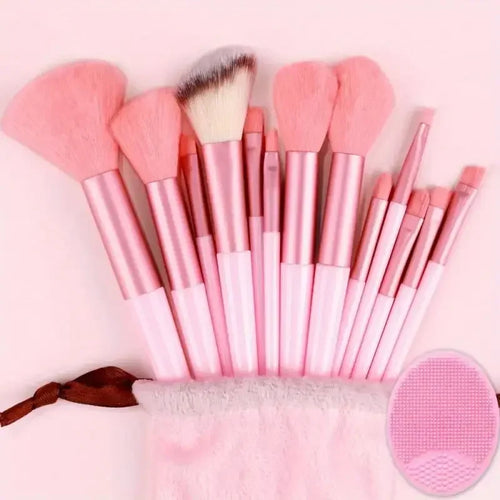 13pcs Premium Synthetic Nylon Bristle Makeup Brush Set - Soft, Gentle,