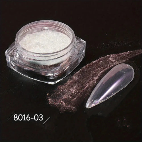 1Box White Chrome Nail Powder Mirror Mermaid Sparkling Pearl Nail Art