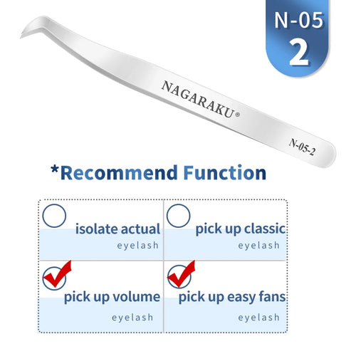 NAGARAKU Eyelash Extension Tweezers Makeup Tools Stainless Steel