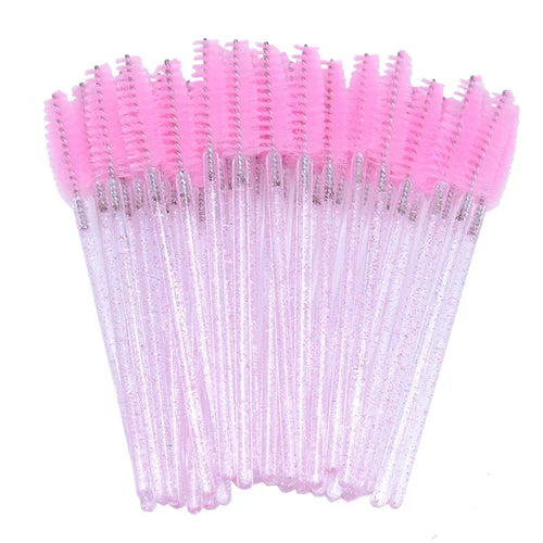 50pcs Disposable Eyelash Brushes Crystal Eye lash Mascara Wands